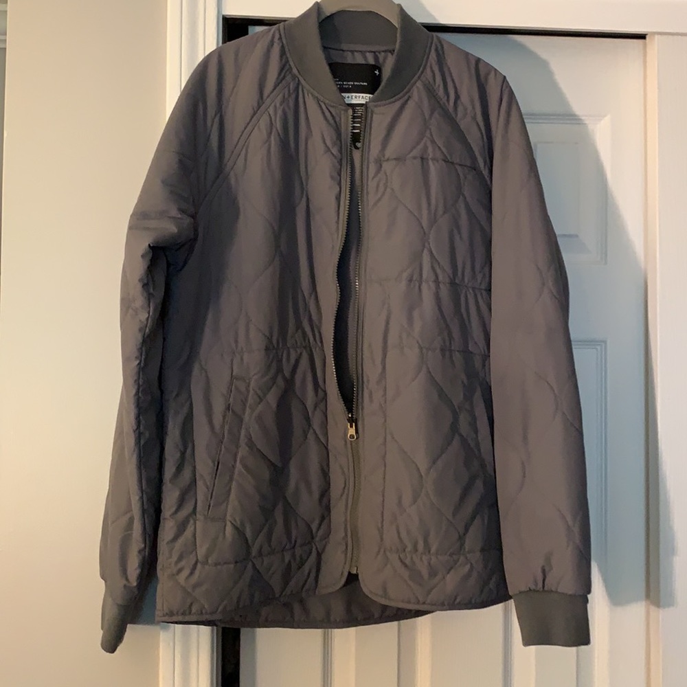 Tavik gray quilt zipper front jacket